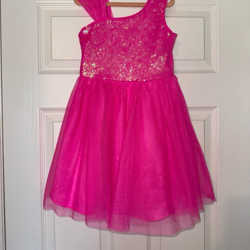 Cat&Jack Bright Pink Sequin Tulle Dress
